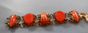 VINTAGE ORANGE KONFETTI LUCITE ARMBAND - Bild 1 von 2