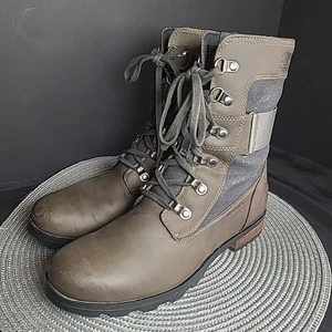 Sorel Emelie Conquest Boot Olive Women's Size 8 Leather Waterproof Outdoor - Picture 1 of 9