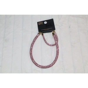 Collar y pulsera Madden NYC para mujer de moda tono rosa pavé cuerda, 2 piezas - Imagen 1 de 4