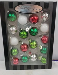 Celebrazioni di Christopher Radko 18 mini ornamenti in vetro fatti a mano 1-1/4"D - Foto 1 di 6
