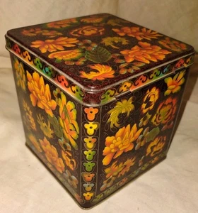 Vintage Daher Teedose Englisch England Herbst Blumen  - Bild 1 von 3