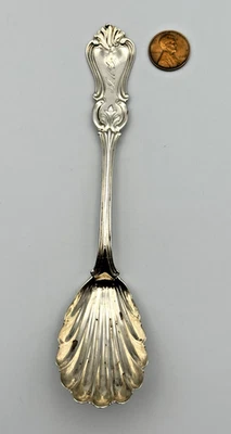 Antigua moneda JOHN A COLE plata patrón oliva cuchara de azúcar - Gordon & Bacon Store Foto 1 de 4