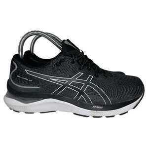 Asics Gel-Nimbus 24 Women's Size 7 Wide Running Comfort Shoes Black White - Picture 1 of 15