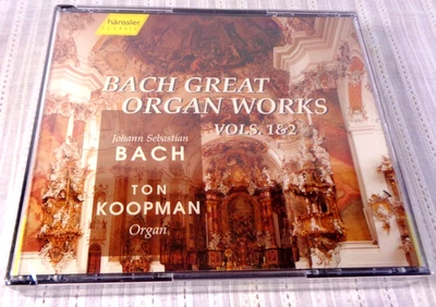 2 CD Set - Bach Great Organ Works Vols 1 & 2 Ton Koopman - Hänssler - BRAND NEW! - Image 1 of 3