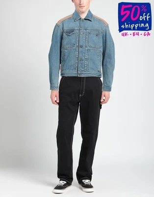 PVP €567 Chaqueta Denim Diesel D-Bais Talla S Azul Desteñido Tejido Borde a Rayas  Foto 1 de 4