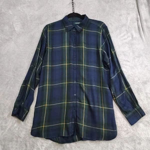 Camisa Lauren Ralph Lauren Blackwatch a Cuadros para Mujer Talla L Tartán Abotonada Preppy - Imagen 1 de 9