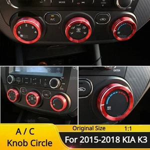 Center Console Switch Knobs Cover For Kia K3 2015-19 Alloy AC Knobs Button Trim - Picture 1 of 12