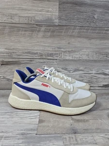 Zapatos deportivos Puma Nrgy para correr para hombre talla 10,5 gamuza blanco azul  - Imagen 1 de 13