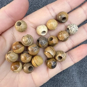 10mm Big Hole Natural Picture Jasper Loose Beads for Jewelry Making DIY 20/40pcs - Imagen 1 de 8