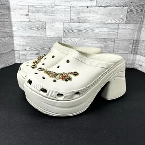 Crocs Siren Plateau Clogs Absatz Beige Knochen High Heel Plateau Sandalen M6 W8 - Bild 1 von 14