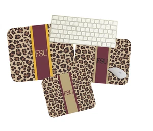 Custom Monogram Leopard Mouse Pad FSU Noles Personalized Desk Garnet Gold - Picture 1 of 27