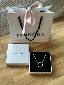 Collana Pandora Cerchio di Scintille Nuova con Scatola e Sacchetto Regalo - Foto 1 di 10