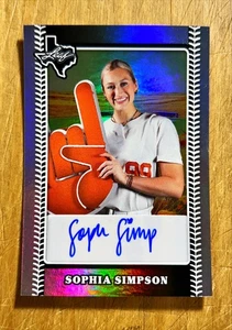 2024 Leaf Lone Star Softball Women Sport Texas SILVER AUTO /219 Sophia Simpson - Picture 1 of 2