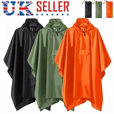 Waterproof Raincoat Poncho Adults 3in1 Multifunction Reusable Rain Capes Camping - Image 1 of 4