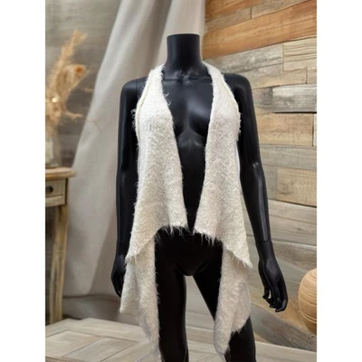 Suéter Love By Design malha difusa creme frente aberta colete tamanho pequeno - Imagem 1 de 4