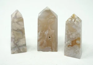 Lote de 3 Obelisco Cristal Cuarzo Punta Torre Ágata Flor Natural Curación 168g - Imagen 1 de 7