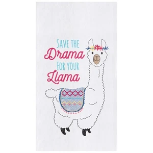 Toalla de cocina saco harina bordada llama drama - Imagen 1 de 1