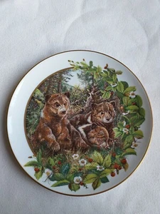 Sammelteller " Bärenkinder " Franklin Mint, Designer Conrad Franz mit Goldrand - Bild 1 von 9