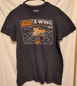 Star Wars X-Wing Starfighter T-Shirt Grey/charcoal Women's Size Medium - Picture 1 of 3
