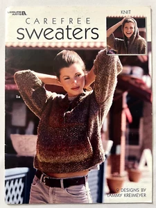 Carefree Sweaters Knit Knitting Patterns Book Hooded Pullover Cardigan Vest ++++ - Picture 1 of 11