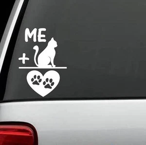 Love My Cat Love Paw Decal Sticker Car Truck SUV Laptop Surface M1047 - Picture 1 of 1
