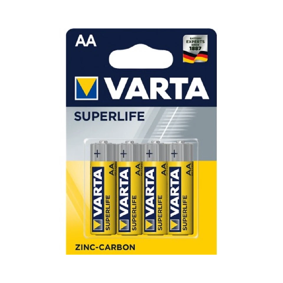Paquet de 4 piles mini stylet AA Varta zinc charbon 1.5V Superlife - Photo 1/1