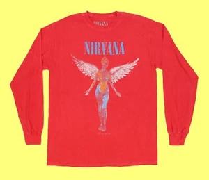 Nirvana In Utero Red Distressed Long Sleeve T-Shir S - Picture 1 of 5