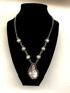 Collana stile etnico con perle barocche fatte a mano 205C nuova senza etichette - Foto 1 di 3