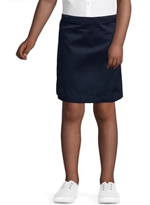 LANDS END Navy School Uniform Blend Chino Above Knee Skort Girls Size 7 - Picture 1 of 7