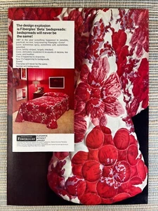 Owens-Corning Fiberglas Beta Bedspread Floral Bed 1967 Vintage Print Ad - Picture 1 of 1