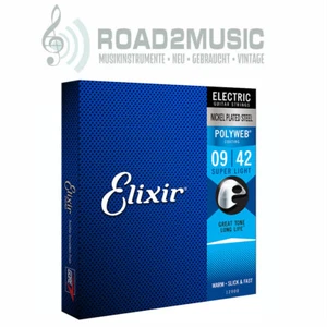 Elixir Polyweb chitarra elettrica Super Light 9-42 set corde Guitar Strings set 12000 - Foto 1 di 1
