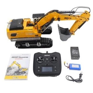 US Stock HUINA 1/14 RC Excavator 599 Metal RTR Remote Control Digger Light Sound - Picture 1 of 12
