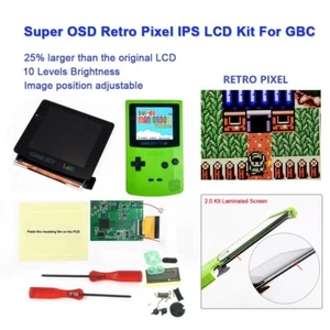 GBC Q5 RETRO PIXEL IPS LCD 2.0 kit retroilluminazione schermo laminato per colore Game Boy - Foto 1 di 7