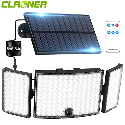 234 LED Solarleuchte mit Bewegungsmelder Außen Solarlampe Fluter Sensor Strahler - Bild 1 von 4