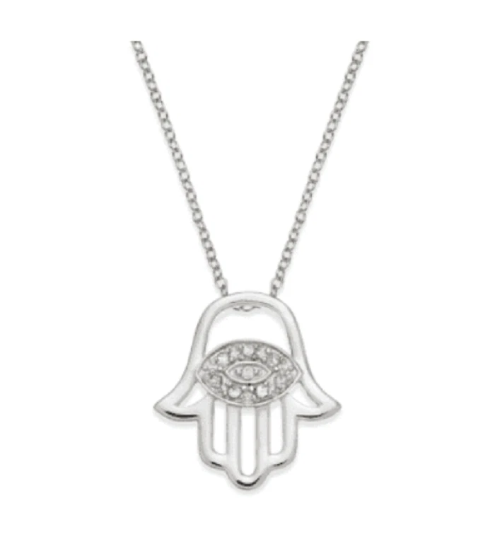 Macy's Round-Cut Diamond Pendant Necklace in 10k White Gold (1/4 Ct. t.w.) - Image 1 of 1