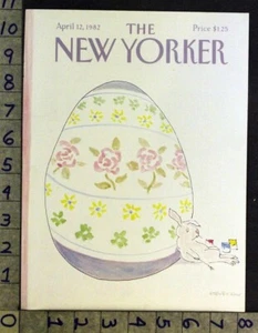 1982 HOLIDAY EASTER EGG BUNNY CARTOON JAME STEVENSON ART NEW YORKER COVER FC378 - Picture 1 of 1