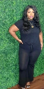Plus Size Comfortable Black Lounge Pants Set, Size 2X NWT - Picture 1 of 5