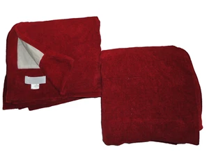 RESTAURIERUNGSBESCHLÄGE WARM RUBINROT CHENILLE KORBGEFLECHT (2) VORHÄNGE PANEELE 50X94 - Bild 1 von 10