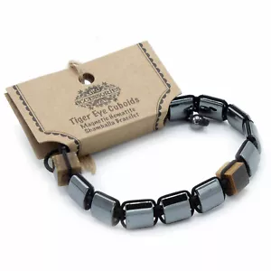 Magnetisches Hämatit Shamballa Armband - Tigerauge Quader - Brandneu - Bild 1 von 2
