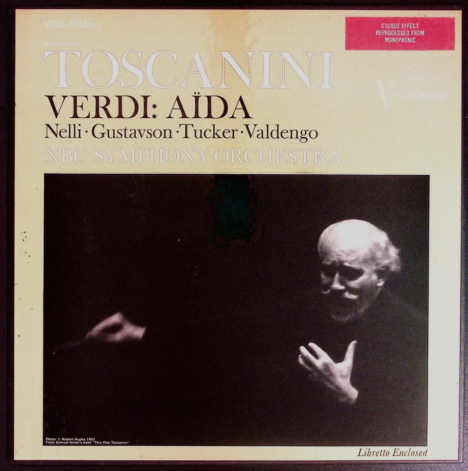 TOSCANINI VERDI: AIDA NELLI GUSTAVSON TUCKER RCA EXC 3-LP BOX SET B1725 Foto 1 de 4