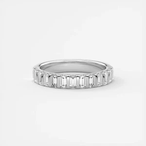 1 Ct Baguette Cut Lab Grown Diamond Eternity Wedding Band Ring 14k White Gold - Picture 1 of 5