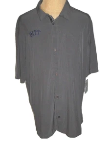 PITTSBURGH PITT PANTHERS NIKE Short Sleeve Button Dress/Polo Men's XL Gray NEW - Picture 1 of 6