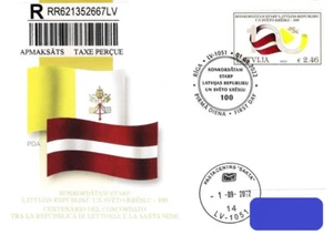 Latvia 2022 (19) Concordat between Latvia and the Holy See - 100 (a. fdc) - Picture 1 of 1