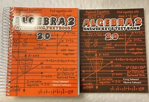 Sabouri Math 2.0 BOOKS ALGEBRA 2 Teaching Textbook & Answer Key/ Tests LN - Picture 1 of 11