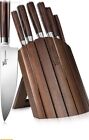 Syokami Knife Block Set, 7 Piece Japanese Style Kitchen Knives 