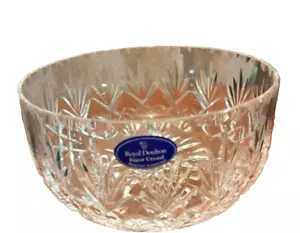 Royal Doulton England Crystal Glass 15cm Round Bowl Nut Serving Dish Signed FPP - Picture 1 of 5