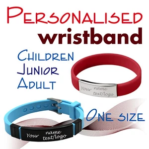 Personalised Metal Silicone Wristbands Medical bracelet Blood Event ICE Lost - Picture 1 of 262