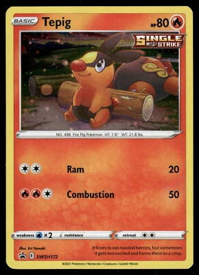 Tepig NM SWSH172 SWSH: Sword & Shield Promo Cards Pokemon Card - Image 1 of 2