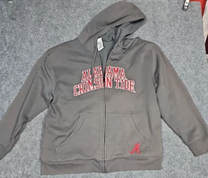 Alabama Crimson Tide Men's  Zip Hoodie Jacket XL Gray Heavyweight Fleece - Picture 1 of 10
