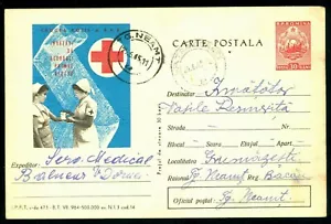 1964/1965 Red Cross,Learn give First Aid,Nurse,pacient,Rotes Kreuz,Romania,card - Picture 1 of 2